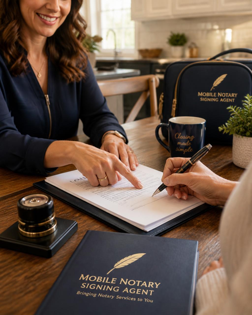Jill Bempong-Clark of The Signatory guiding a client through a document signing